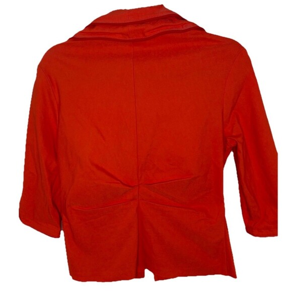 Joseph Ribkoff Red Zip Up Jacket Ruched Waist Collared Half Sleeves US Size 10 - Picture 3 of 7